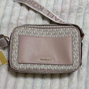 Michael Kors Blush and Cream Logo Crossbody